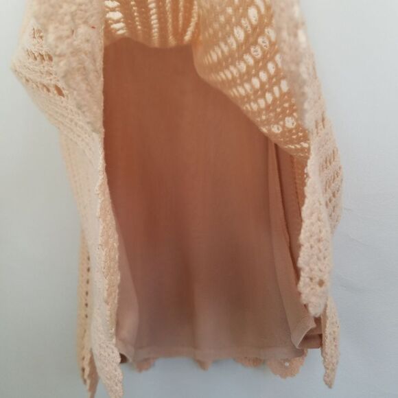 Temperley London Blush Peach Linen Cotton Blend Boho Cottagecore Crochet Dress 6 - Picture 15 of 15